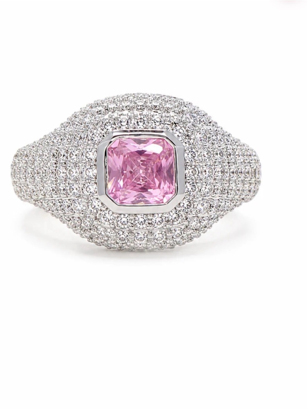 White Center Cubic Zirconia Ring
